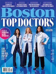 Cover of February 2026 Boston Magazine, Dr. Skolnik voted top doctor